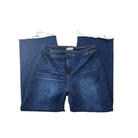 Oat High-Rise Raw Hem Wide Leg Jeans